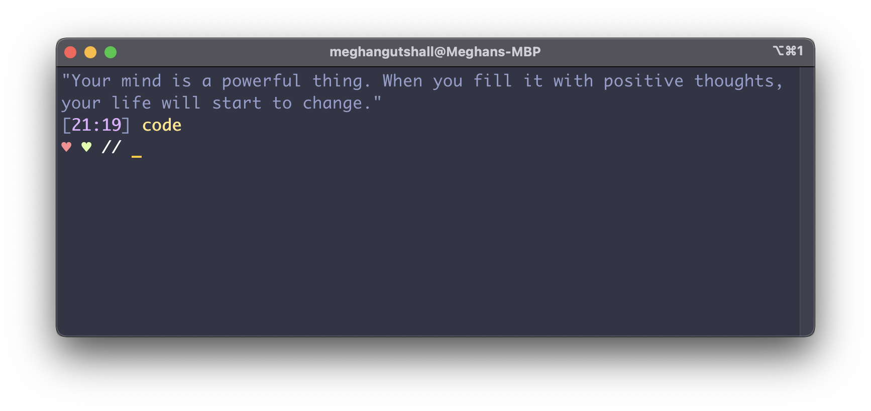 My terminal prompt